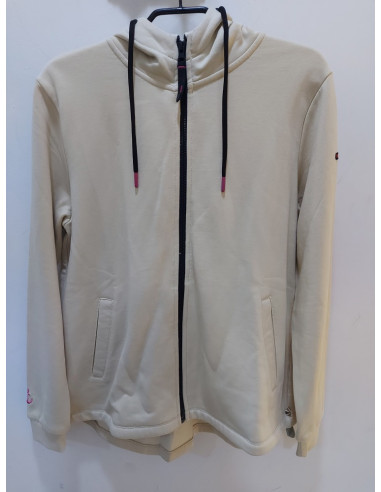 SUDADERA ABIERTA CON CAPUCHA MUJER BATELA BEIGE