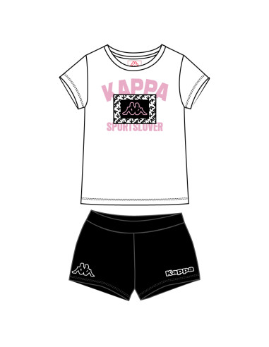 CONJUNTO NIÑA KAPPA BLANCO ROSA ALGODÓN