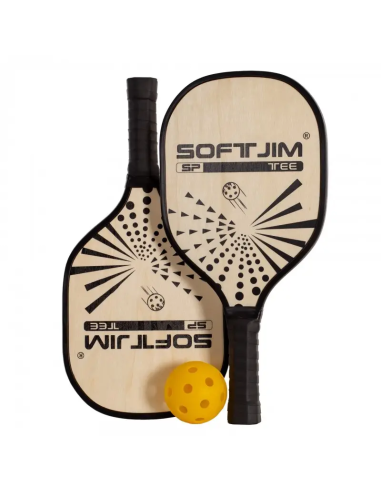 PALA PICKLEBALL MADERA CON PELOTA Y RED APTA PARA PLAYA