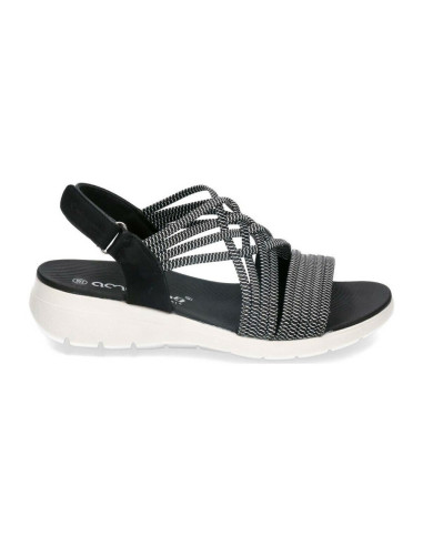 SANDALIAS MUJER AMARPIES NEGRO TIRAS ELÁSTICAS ABZ26583