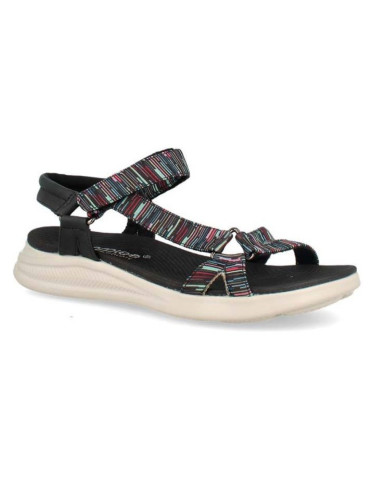 SANDALIA MUJER AMARPIES NEGRO-MULTICOLOR CON CIERRE DE VELCRO
