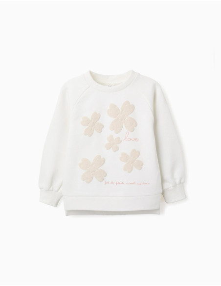 SUDADERA NIÑA ZIPPY CON FLORES EN RELIEVE