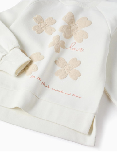 SUDADERA NIÑA ZIPPY CON FLORES EN...
