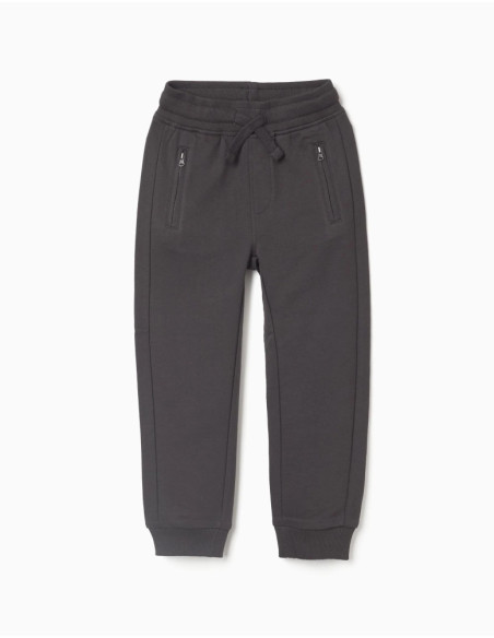 PANTALON DE CHANDAL ZIPPY  NIÑO ALGODON NEGRO
