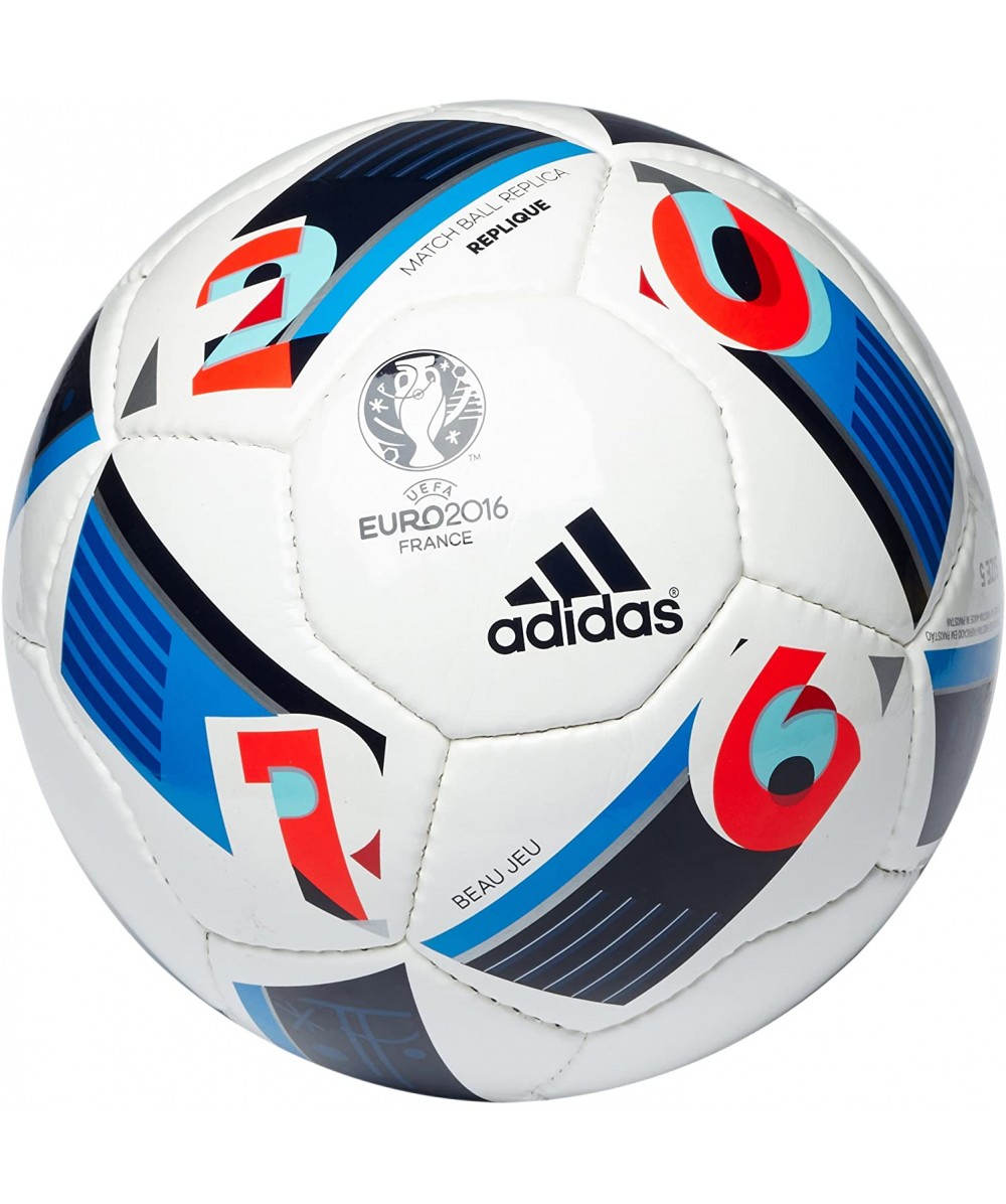 Grapa Comparación Pasto adidas Ball Euro 2016 Replique Balón, Hombre, Blanco/Azul/Rojo, 5