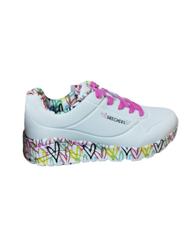 ZAPATILLAS NIÑA SKECHERS UNO LITE - LOVEY LUV BLANCO CORAZONES