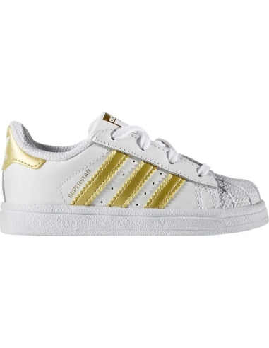 ADIDAS SUPERSTAR C NIÑO BLANCO DORADO CORDÓN