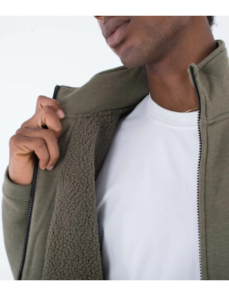 SUDADERA ABIERTA SIN CAPUCHA HOMBRE BORREGUILLO INTERIOR HURLEY ALPS BLOCK CREW