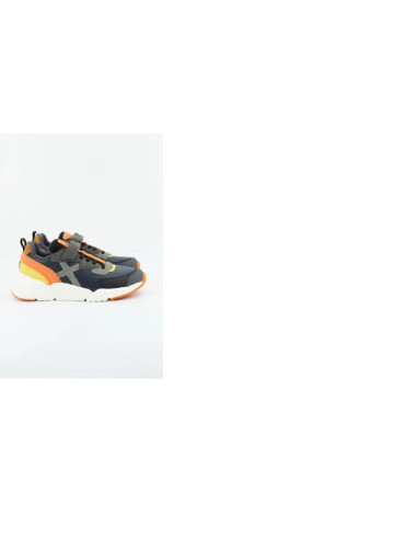 ZAPATILLAS MUNICH MINI TRACK GRIS/NARANJA/AMARILLO